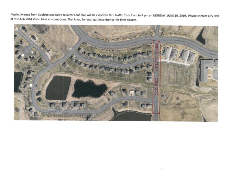 Naples Avenue Closed for Utility Work Monday June 10 Cologne